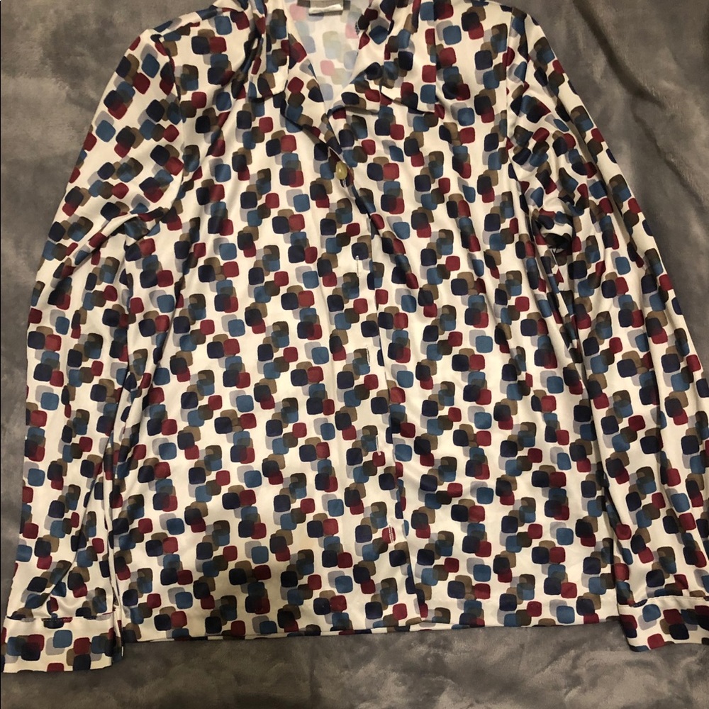 Colorful retro block blouse